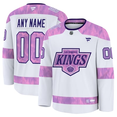  Los Angeles Kings Fanatics Hockey Fights Cancer Custom Practice Jersey - White
